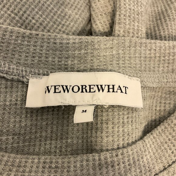 We Wore What Thermal Baby Tee M Long Sleeve Textured Gray - Picture 9 of 9